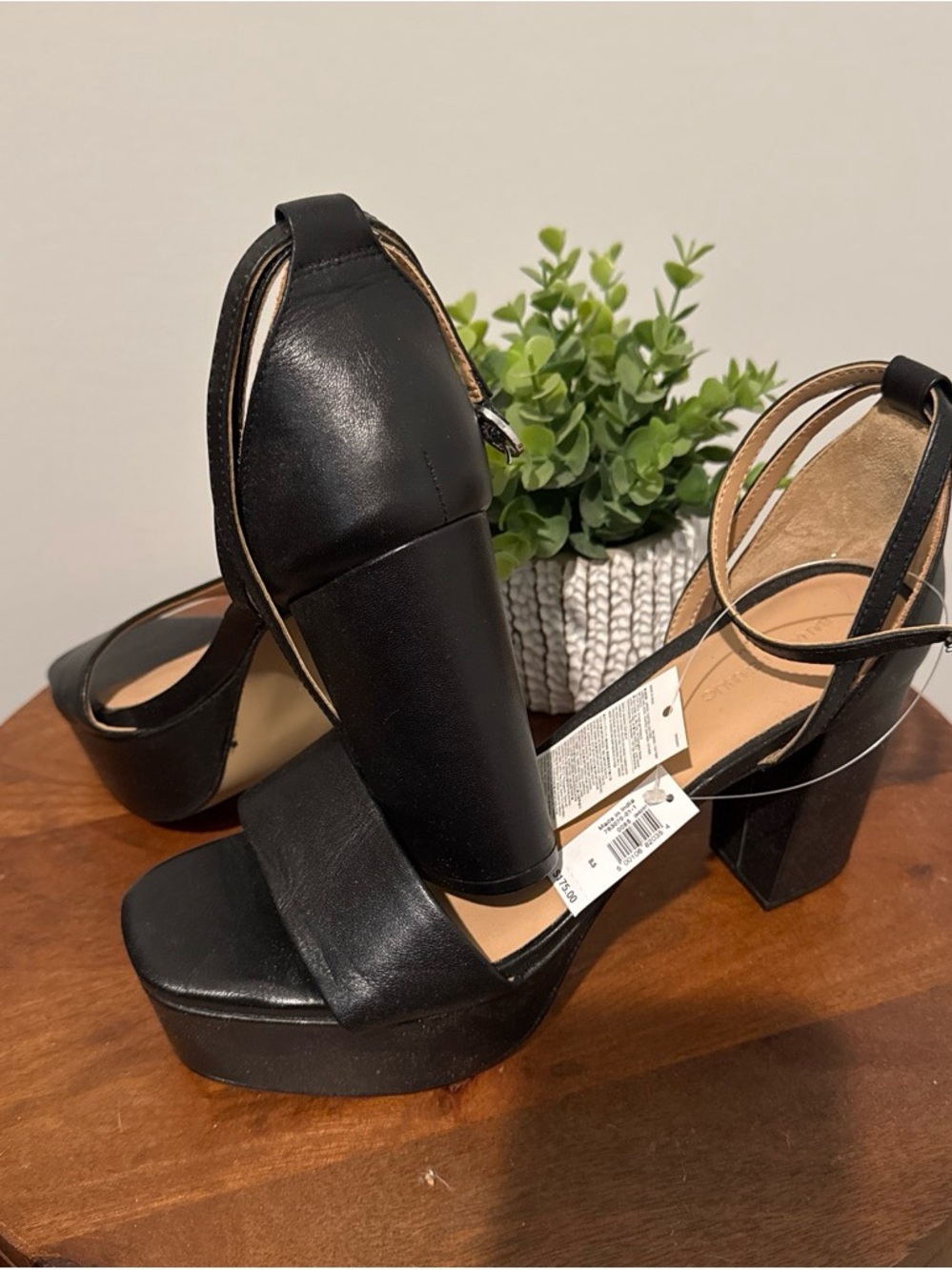 Banana Republic Black Platform Block Heel Sandals